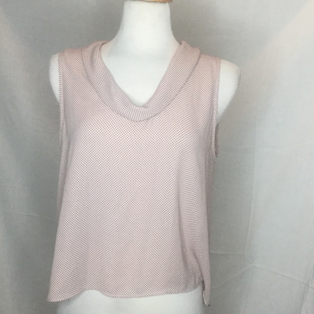 Zara Basic Polka Dot Drape Front Blouse Size L - image 1